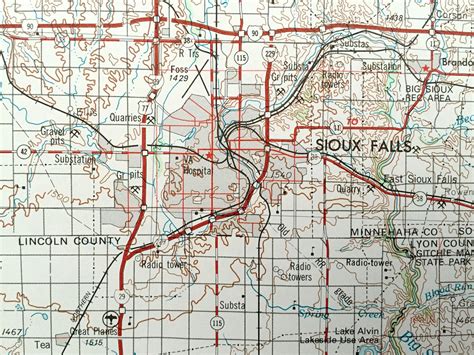 Antique Sioux Falls South Dakota 1955 US Geological Survey | Etsy