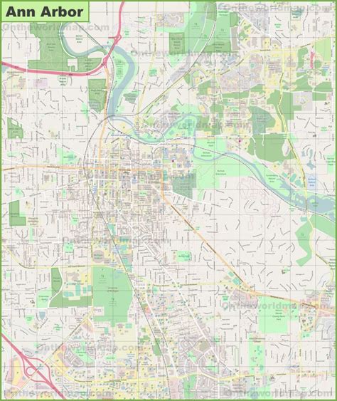 Large detailed map of Ann Arbor