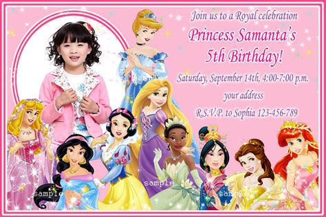 Disney Princess Birthday Invitation | Princess birthday invitations, Disney princess invitations ...