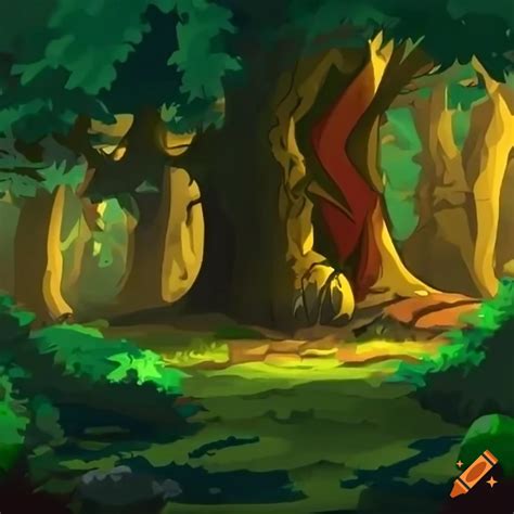 Pokemon battle forest background