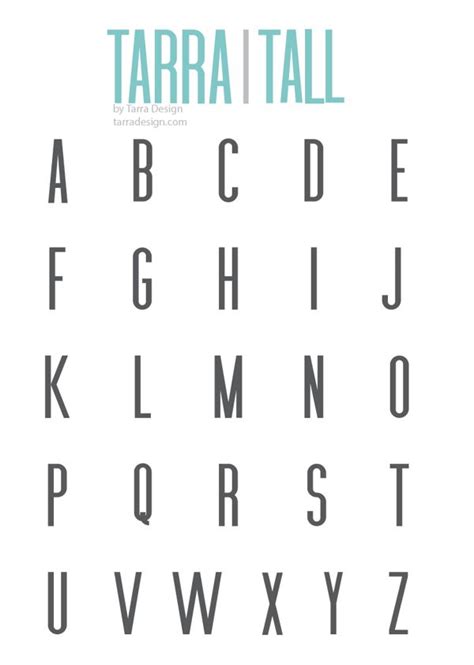 Tarra Tall Font by Tarra Anzalone, via Behance | Tall font, Typography served, Fonts