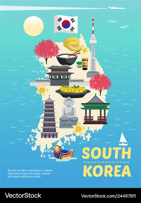 South korea tourism poster Royalty Free Vector Image