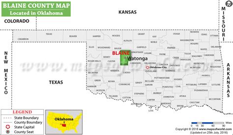 Blaine County Map, Oklahoma