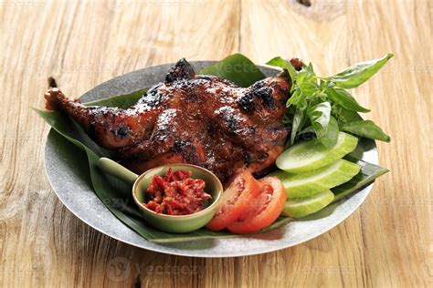 Grilled Chicken with Lalapan, Ayam Bakar Lalapan, Authentic Recipe from ...