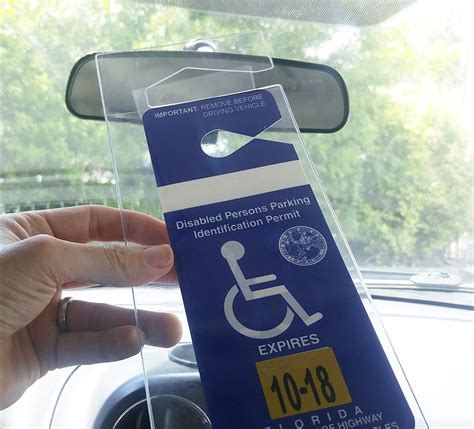 Handicap Parking Placard Holder - Rear View Mirror Disability ID Permit ...