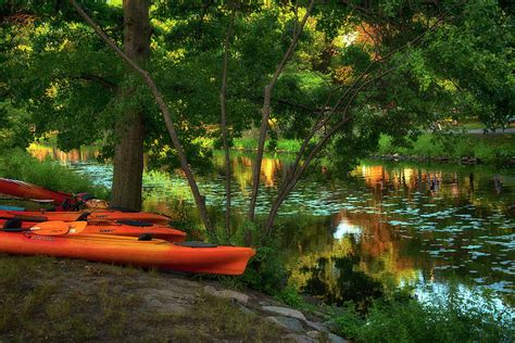 Kayaking on the Charles River - Boston Photograph by Joann Vitali