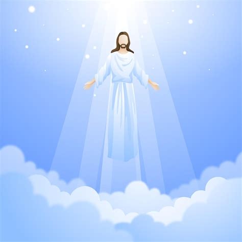 Free Vector | Ascension day resurrection of jesus