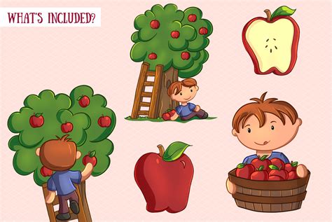 Apple Harvest Clip Art Collection By Keepin' It Kawaii | TheHungryJPEG