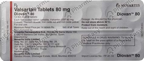 Diovan 80 MG Tablet (14): Uses, Side Effects, Price, Dosage & Composition | PharmEasy