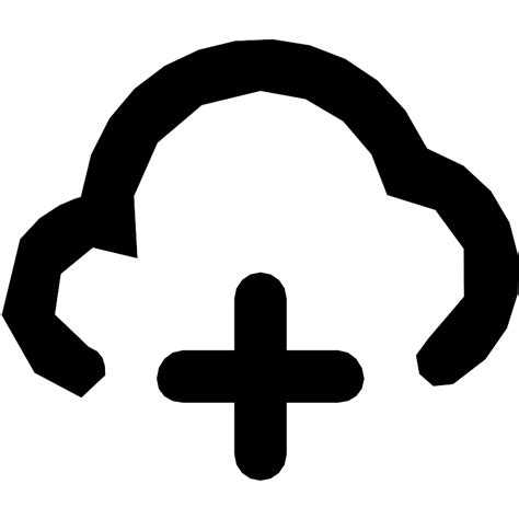 Cloud Plus Logo Black Outline SVG File - RawSVG