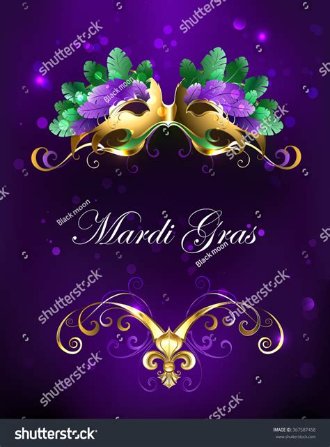 Mardi Gras Gold Mask Green Purple Stock Vector (Royalty Free) 367587458 ...