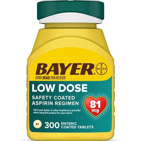 Buy Aspirin Regimen Bayer Low Dose Pain Reliever Enteric Coated Tablets ...