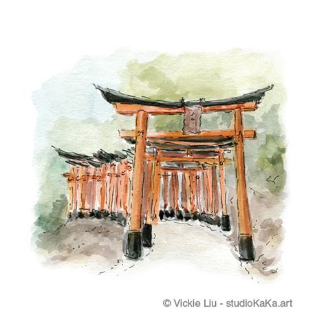 Torii Gate Drawing at PaintingValley.com | Explore collection of Torii ...