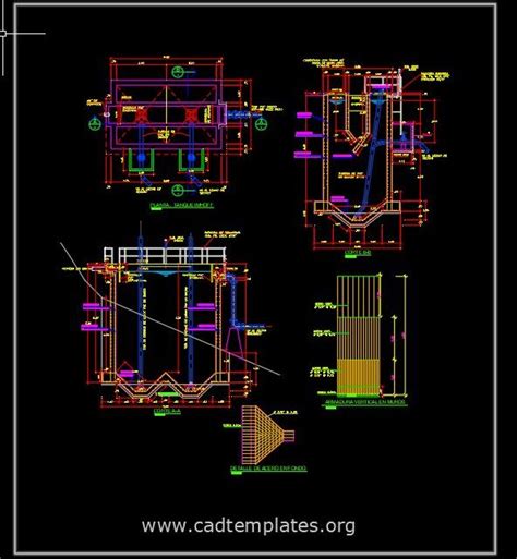 Imhoff Tank Sections Details CAD Template DWG - CAD Templates