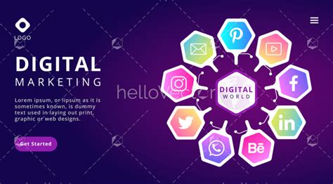 Digital marketing website template - Vector illustration - Download Graphics & Vectors | Digital ...