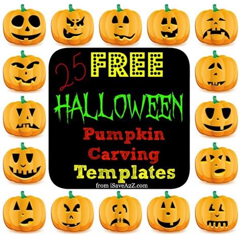 25 (Easy) Free Halloween Pumpkin Carving Templates - iSaveA2Z.com