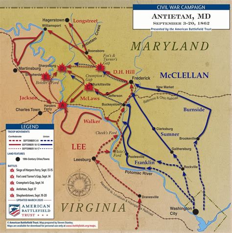 Civil War, Antietam Campaign. Baltimore And Ohio Railroad, Charles Town, Martinsburg, South ...