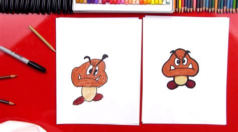 How To Draw A Goomba From Mario Bros - Art For Kids Hub