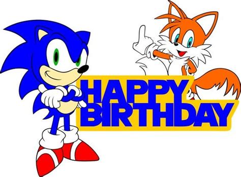 Sonic and Tails Birthday Cake Topper Sign SVG File - Etsy | Sonic ...