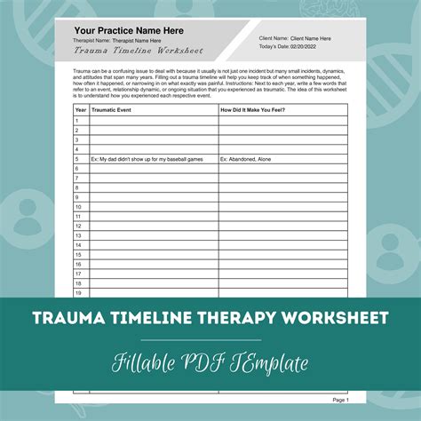 Printable Trauma Timeline Template