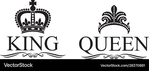 King and queen crowns design Royalty Free Vector Image