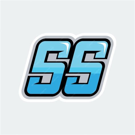 Premium Vector | 55 racing numbers logo vector