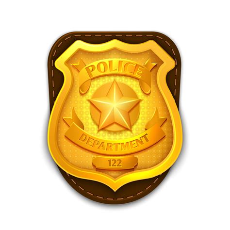 Gold realistic police, detective vector badge with shield By Microvector | TheHungryJPEG