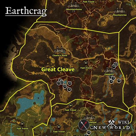 Earthcrag | New World Wiki | Where to find with Maps, Skill lvl Required and Materials