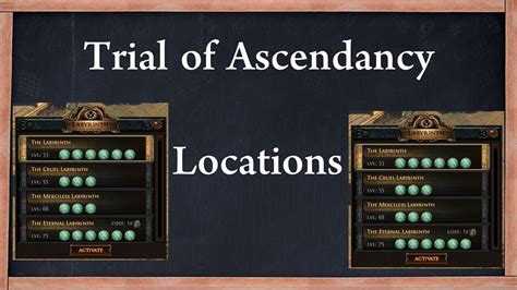 Trial of Ascendancy Locations & Map, PoE Labyrinth Locations - YouTube