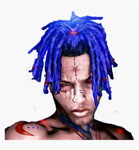 Xxxtentacion With Blue Hair , Png Download - Xxx Tentacion Blue Hair ...