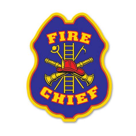 Blue Fire Chief Plastic Decal Badge