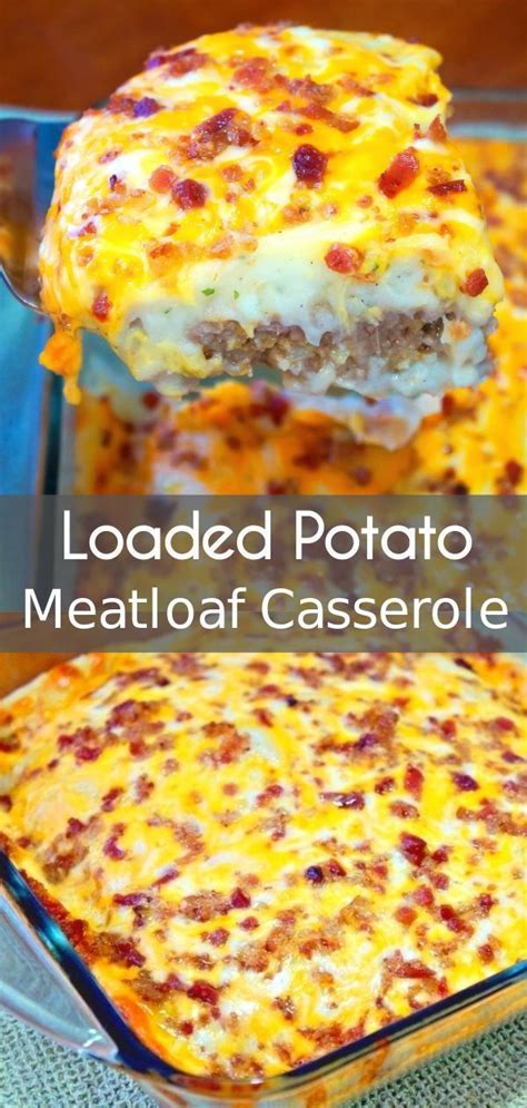 Loaded Potato Meatloaf Casserole is an easy dinner recipe. This ground ...