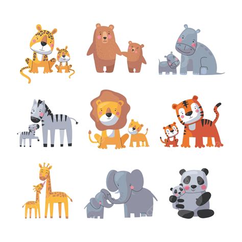 Mother And Baby Animal Clipart