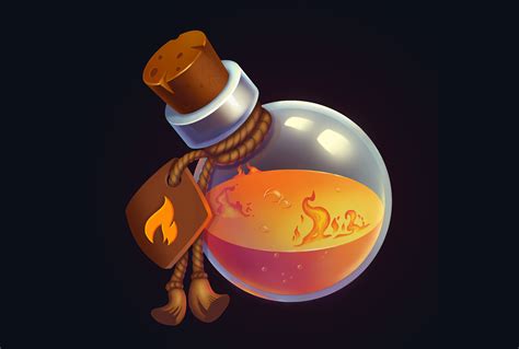 Fire-resistance potion in casual game style by Iryna Radziievska on Dribbble