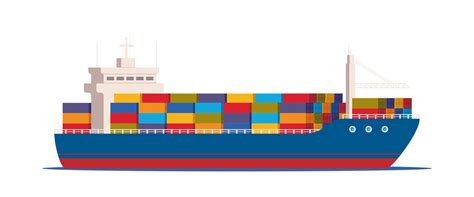 Cargo ship with containers in the ocean. Delivery, transportation, shipping freight ...