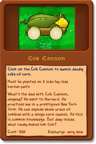 Cob Cannon - Plants vs. Zombies Wiki, the free Plants vs. Zombies ...