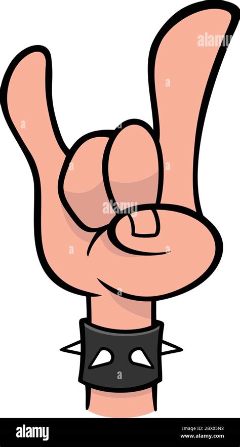 Rock and Roll Hand Sign - A vector cartoon illustration of a Rock and ...