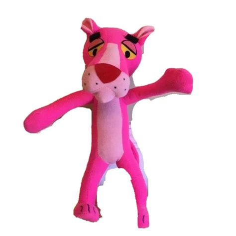 PINK PANTHER PLUSH 10” Tall Bright Pink Stuffed Animal Toy Bendable NICE! $13.19 - PicClick