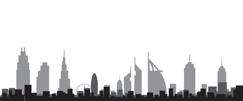 dubai city skyline silhouette. Vector illustration 8216009 Vector Art ...