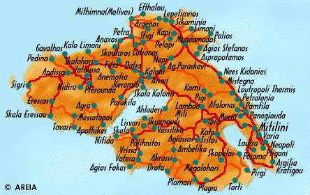 G.N.T.O. - Greek Islands - Lesvos Map