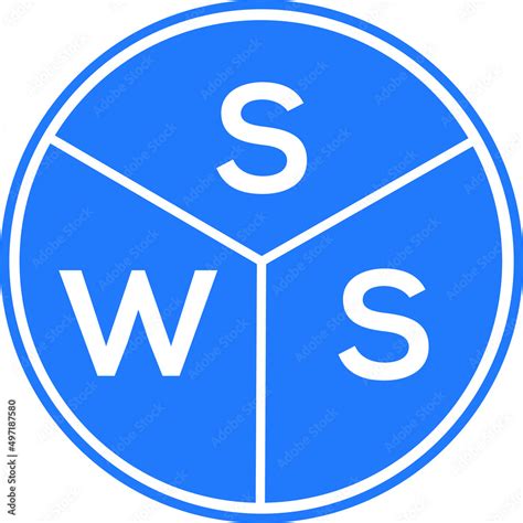 SWS letter logo design on white background. SWS creative circle letter ...