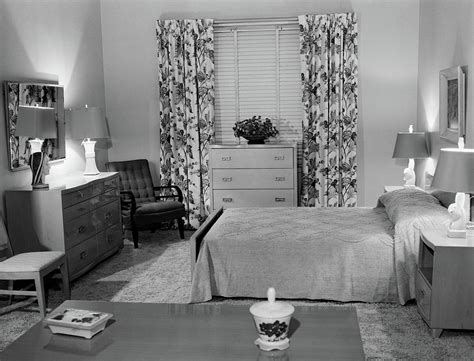 1950s Bedroom Interior With Floor Photograph by Vintage Images