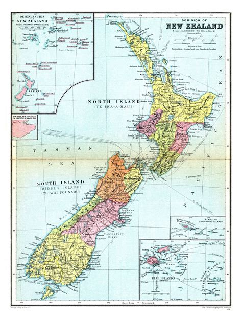 Large detailed old political and administrative map of New Zealand ...