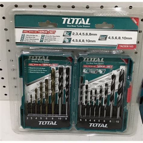 TOTAL 16pcs metal concrete and wood drill bits set TACSD6165 | Shopee ...