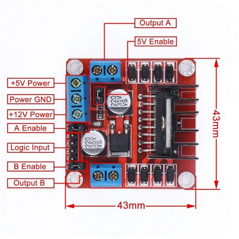 L298N Dual H Bridge Stepper Motor Driver Controller Board Module – Project Hub