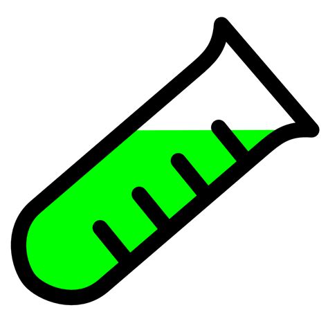 OnlineLabels Clip Art - Lab Icon - Tilted Test Tube Green