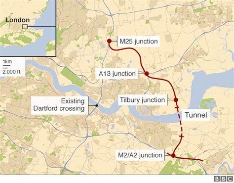 Lower Thames Crossing to be 'biggest road project since M25' - BBC News