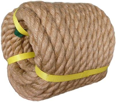 Nautical Railings Landscaping Twisted Manila Rope Jute Rope 1.5 in x 50 ft Hanging Swing Natural ...