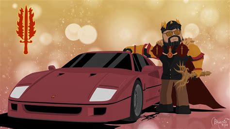 King Calvus with his F40 - Art - Arcane Odyssey