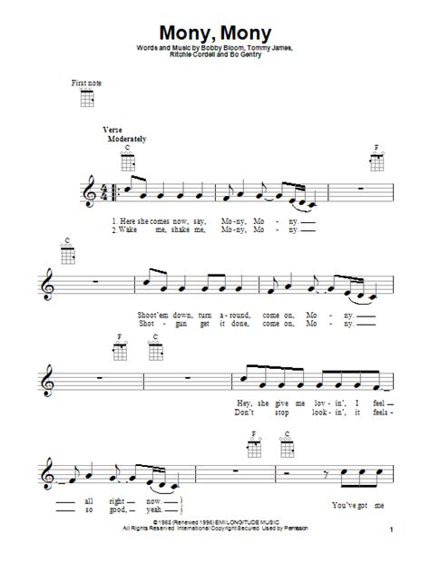 Mony, Mony by Tommy James & The Shondells - Ukulele - Guitar Instructor